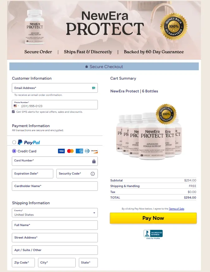 NewEra Protect Order Page